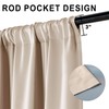 XWZO 100% Blackout Curtains 2 Panels Set, Rod Pocket Thermal