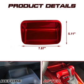 Xotic Tech Compatible with Toyota Corolla 2020 2021 2022 2023 2024 2025 ABS Center Console Storage Box Front Cover Gear Shift Panel Frame Cup Holder Interior Decoration Trim Accessories (Red)