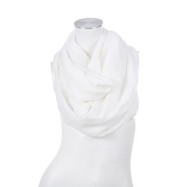 Majea Loop Cary Basic Women's Shawl Women's Scarf Neckerchiefs Plain Scarf - white 1, size: 170x80