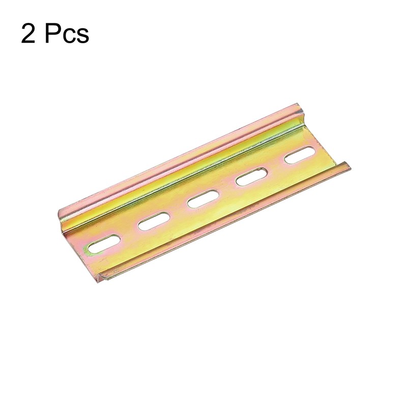 sourcing map 2 Pcs DIN Rail Slotted Iron Mounting Guide