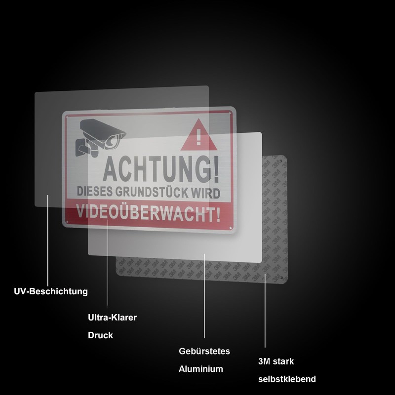 Video Surveillance Sign, Pack of 2, 30 x 20 cm,