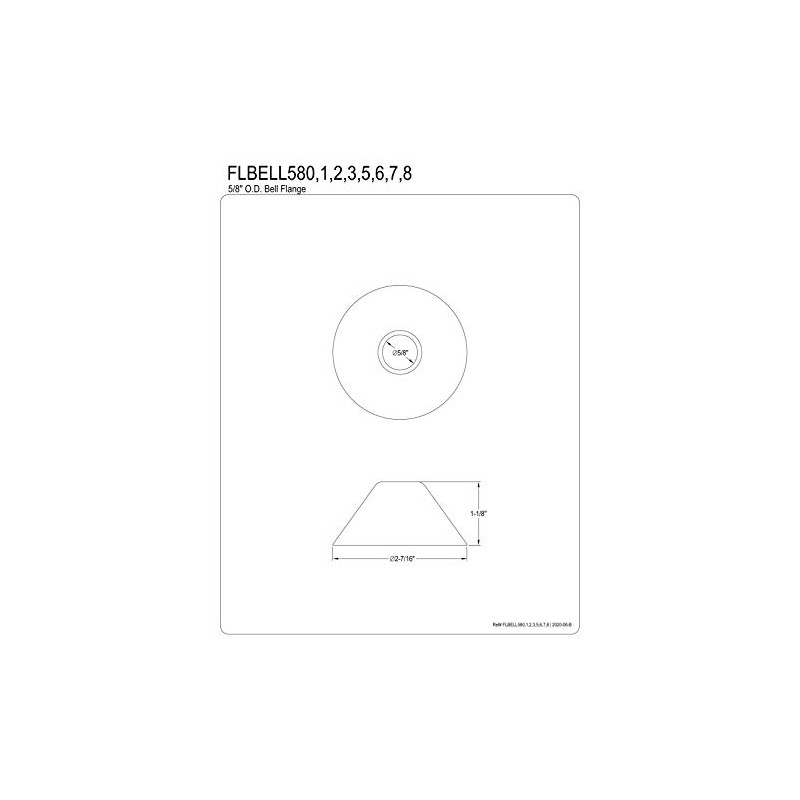 Kingston Brass FLBELL580 Trimscape 5/8-Inch O.D. Bell Flange, Matte Black