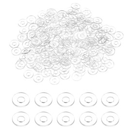 sourcing map 240 Pcs M2 PVC Flat Washers 2mm ID 5mm OD 0.3mm Thick Plain Washer Grommets Plastic Sheet Gasket Fastener Sealing Spacer Gasket Ring Water Hose Washers, Clear