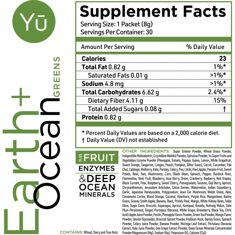 Yu Earth + Ocean Greens 30 Porciones