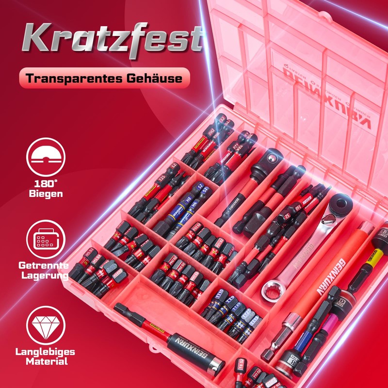 Geinxurn 99-Piece Screwdriver Bits Set (Torx, Cross, PZ, Hex, SL),