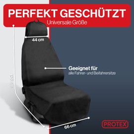 PROTEX PROTEX? Autositzschoner [Testsieger 2024] Werkstattschoner - Rutsch- und wasserfestes, schmutzabweisendes Material - Ideale Passform - schwarz (2 Stck)