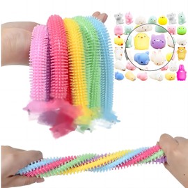 GWAWG 10pcs Dinosaur Unicorn Stretchy Strings Toys 2pcs Mini Animals Soft Squeeze Toys Colorful Sensory Stress Toys for Adults Children with Against Anxiety Autism