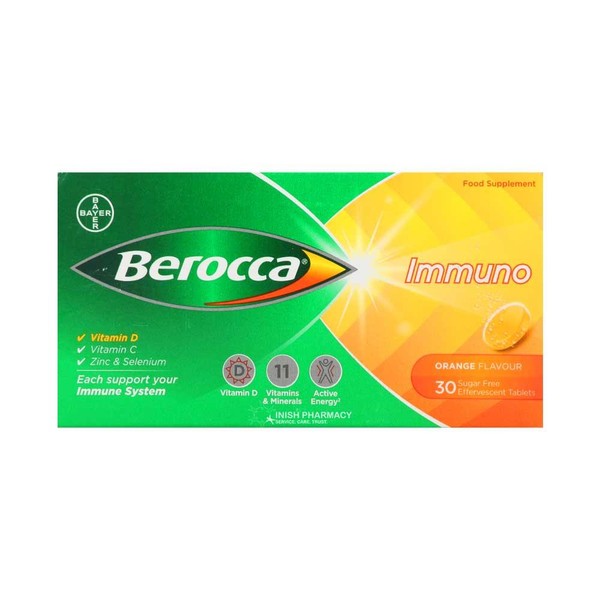 Berocca Immuno Sugar-Free Orange Effervescent Tablets 30 Pack