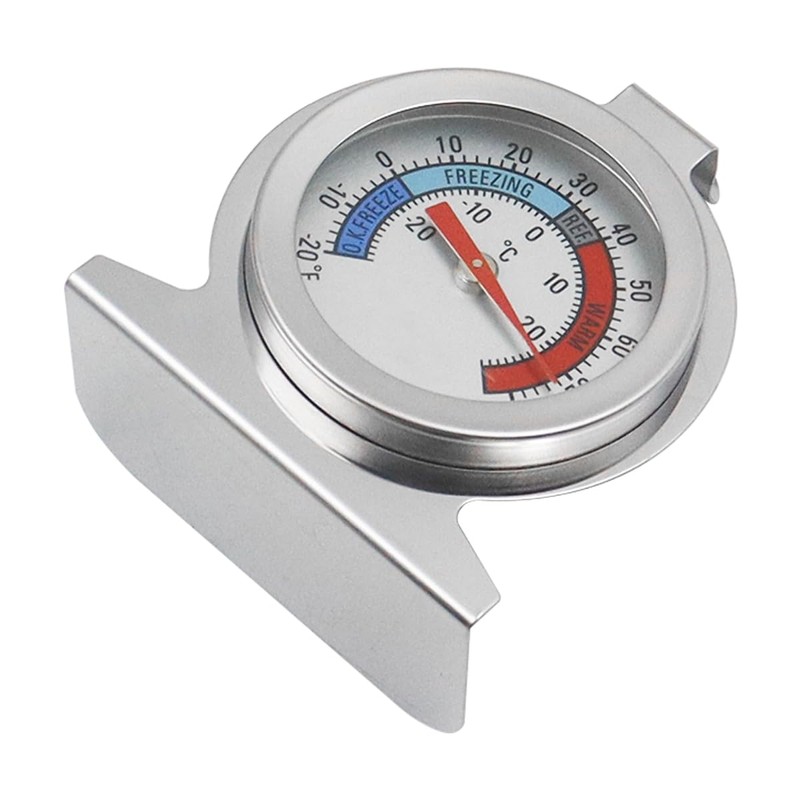 Alnicov 2pcs Fridge Freezer Refrigerator Thermometer Room Mechanical Thermometer Stainless