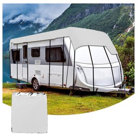 HFKJway Camper Cover Waterproof 210D Oxford Cloth, Universal Fit RV Cover, 5m3m, Grey