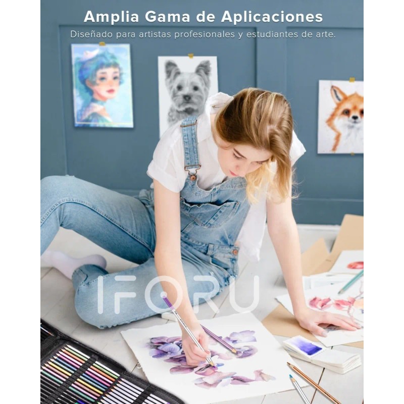 Kit Lpices De Dibujo Y Boceto Con Accesorios Iforu 72pzs