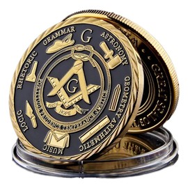 TENDER LIHOME Moneda Conmemorativa Masónica Fraternidad Iniciación desafío masónico brújula masonería conmemoración chapada en Oro