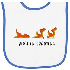 inktastic Yogi in Training Baby Tyrannosaurus Rex Baby Terry Cloth Bib White and Royal 3c87f