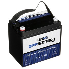 ZIPPBATTERY 12V 35AH T6 Maintenance-Free Battery for Lawn Mowers, Snow Blowers, Solar Energy, UPS Systems, and More - Threaded (T6) Terminal