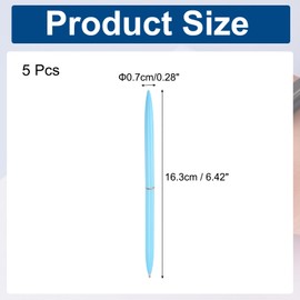 PATIKIL Slim Metal Ballpoint Pen, 5Pcs Black Ink 1mm Medium Point Pen Metallic Retractable Lightweight Smooth Writing Pens for Business Office Wedding Guest Book, Blue