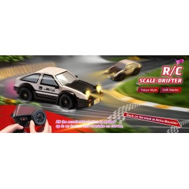 Unbranded USA 1/64 Mini Drift Car Desktop Remote Control LED RC Race Car Toys Kids Gift