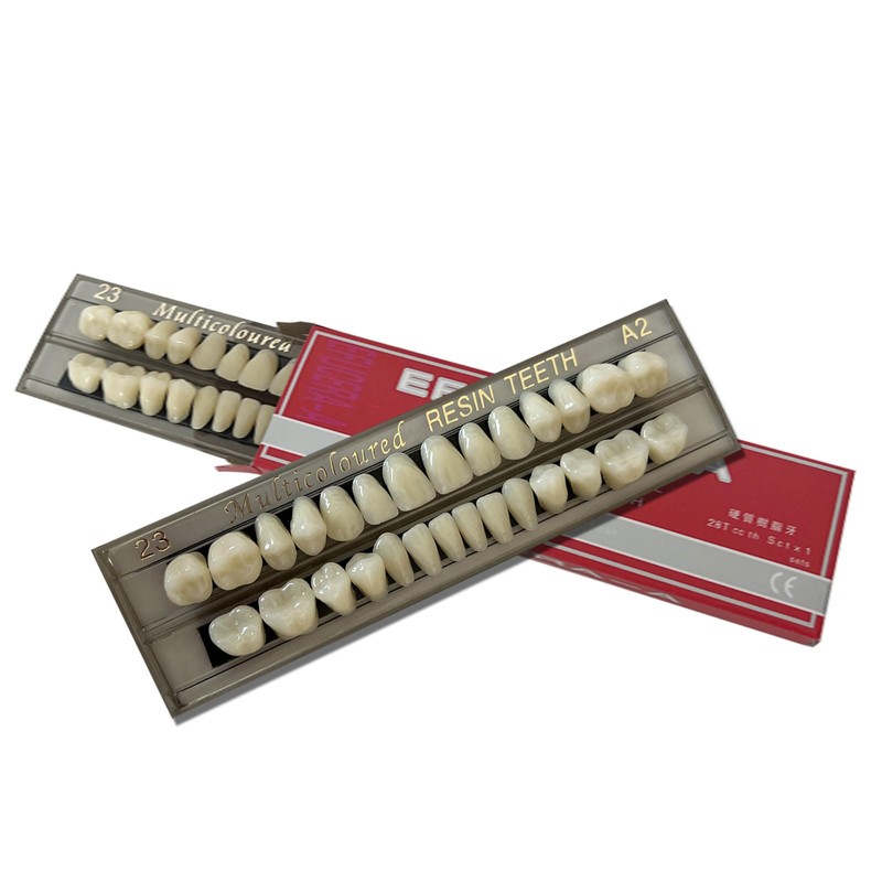 56 Pieces False Teeth Resin for Upper and Lower Dentures,