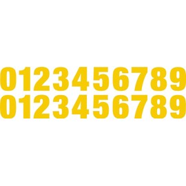0-9 Yellow Vinyl Number Stickers (2 of Each Number) - Choose Size From 1/2" to 12" (V1146) (1/2")