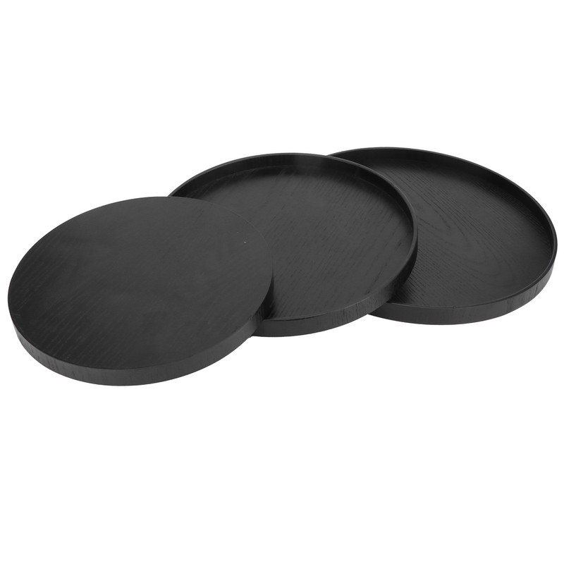 Wooden Round Tea Cup Tray Round Originality Fruit Palte Tableware