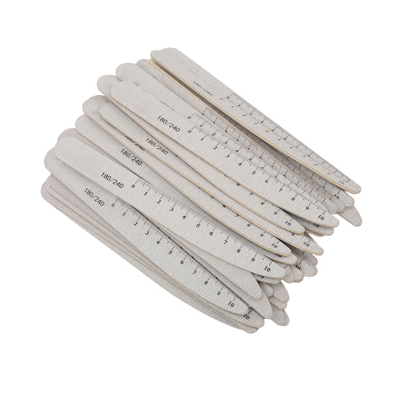 50pcs Washable Reusable Nail File with Scale Professional Home Salon