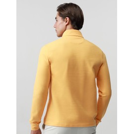 Hudson Wellesley Cotton Blend Quarter-Zip Sweatshirts for Men 260 GSM Stretch Ponte De Roma Long Sleeve Pullover Shirts Misted Marigold Size L