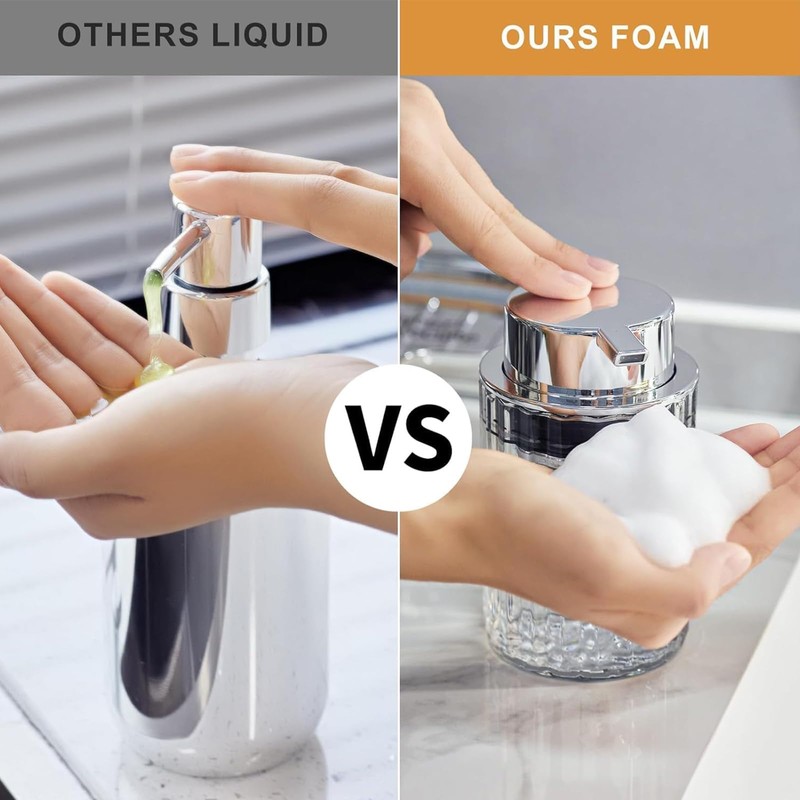 Tavvke 2 Pack Foaming Soap Dispenser Set, Refillable Plastic Hand