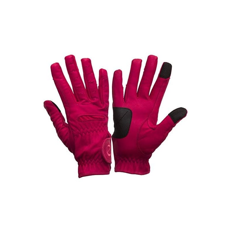 eGlove EQUEST Grip PRO Leather Touchscreen Riding Gloves, red, xxs