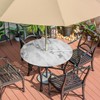 Abstract Marble Outdoor Round Tablecloth with Umbrella Hole Modern Marble