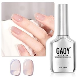 GAOY- Esmalte de uñas en gel Jelly Nude, esmalte en gel translúcido transparente Soak Off de 16 ml, curado con luz ultravioleta para decoración de uña