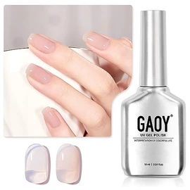 GAOY- Esmalte de uñas en gel Jelly Nude, esmalte en gel translúcido transparente Soak Off de 16 ml, curado con luz ultravioleta para decoración de uña