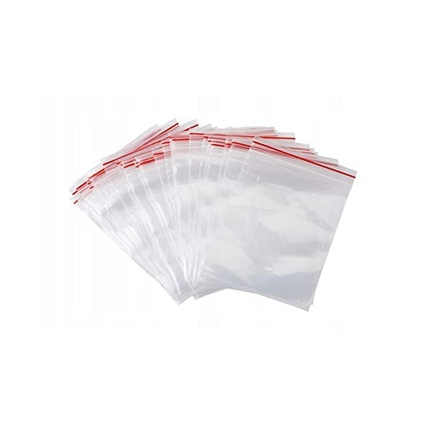 Grip Seal Resealable Plastic Bags Pack of 50 Zip Lock