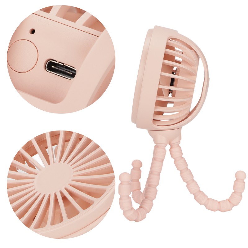 Mini Portable Fan 3 Speed 360° Rotatable Rechargeable Desktop Fan