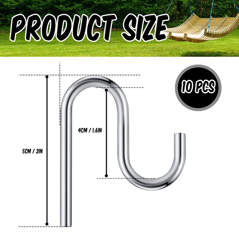 Blulu 10 Pcs 2'' Long Shed Hooks Shed Accessories Without