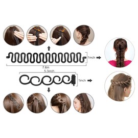 25 Piezas Kit de Herramientas para peinar el cabello,kit de herramientas de peinado mágico, simple y rápido,com clips de pelo/pines/almohadillas de espuma para mujeres niñas trenzado de pelo