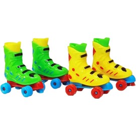 Zhhuoc 1 Pair Random Color Funny Cute Finger Roller Skates, Mini Finger Boards Party Favors Novelty, Roller Skate Party Favors, Finger Skates Skateboards