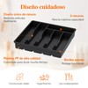 Lifewit Organizador de Cubiertos, Cubertero para Cajón, 6 Compartimentos, Negro