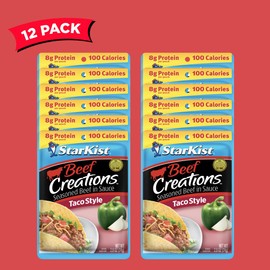 StarKist Beef Creations Taco Style, 2.6 oz Pouch, 12 pack