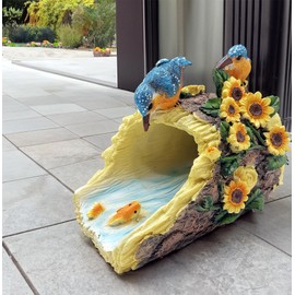 Teaeeno Garden Gutter Downspout Extension, Lovely Hummingbird Statue,Decor Gutter Downspout Sculpture,Outdoor Drain Decor,Home Garden Bird Décor Accents,Perfect Rain Diverter for 3"x4" Downspout