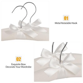 VWV Fabric Padded Hanger with Adjustable Clips, Exquisite Fabric, Suitable for Hanging High-End Dresses, Skirts, Pajamas, Wedding Dresses. Padded Hangers for Women Clothing