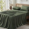 Andency Dark Olive Green Queen Sheets Set, 100% Viscose Derived