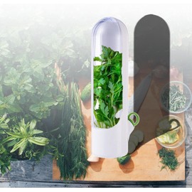 LAOGUATON Herb storage containers for refrigerator.Herb Saver for Refrigerator, Fresh Herb Keeper for Cilantro,Parsley, Asparagus, Mint, Keeps Vegetables for 2-3 Weeks