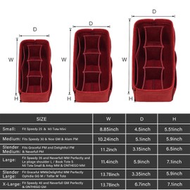 ZTUJO Purse Organizer Insert, Felt Bag Organizer For Handbag Purse Organizer,13 Colors, 6 Size(Small, Red)