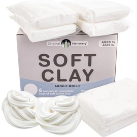 Original Stationery Soft Clay for Slime Supplies, Modeling Foam Clay & White Clay for Kids, Add to Glue & Shaving Foam to Make Butter Slime,1.3 Lbs/600G