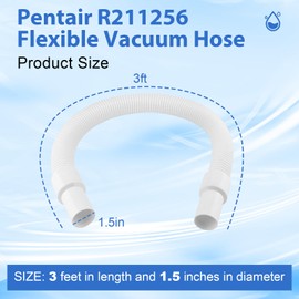 R211256 Flexible Vacuum Hose Replacement for Pentair Leaf Traps Equipment Pool Filter, 3ft Pool Hose fit for Pentair Leaf Traps Pool and Spa Equipment Models 179, 179C, 180, 186