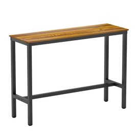 Teraves Bar Table with Solid Metal Frame,Counter Height Table Kitchen Bar Table for Dining Room,Living Room (55.11", Black Oak)