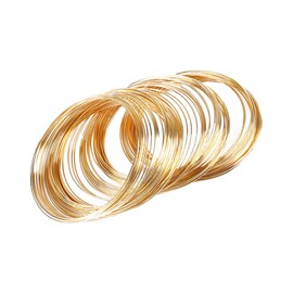 LALAFINA 60pcs DIY Wire Circles for Jewelry Making Gold-Plated Bracelet and Ring Material for Necklaces and Bangles Lightweight Craft Supplies