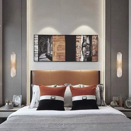 ZWPAYF Modern Indoor Wall lamp LED Rust Proof Metal Lamp Body Creative Simple Style Wall Mount Light Fixtures Wall Lighting Stone Lampshade Wall Lantern Bedside and Living Room Café