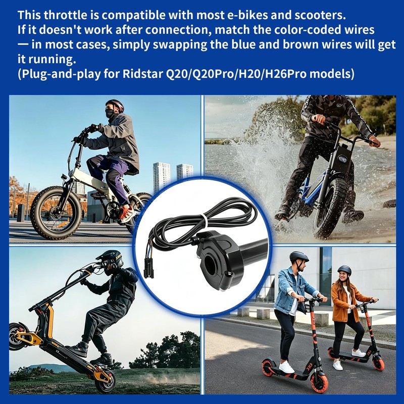Full Twist Throttle for Ridstar Q20, Surron Style Ebike Throttle