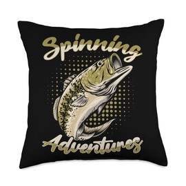 Angler, Fischer, Angel Fish Fish Outifts And Gifts Angel, Angler Fisherman Outfit Bass Fishing Throw Pillow, 18x18, Multicolor