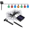 2 Pack Solar String Lights Outdoor 23ft 50 LED Globe
